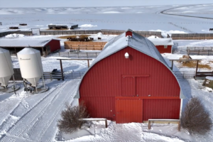 aerial view of Haraga Ranch, which utilized the One Health Strategy during a beef cattle disease outbreak